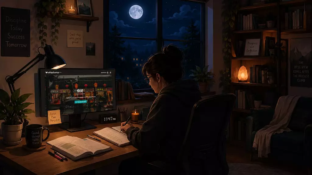 Dark Mode for Late-Night Language Practice